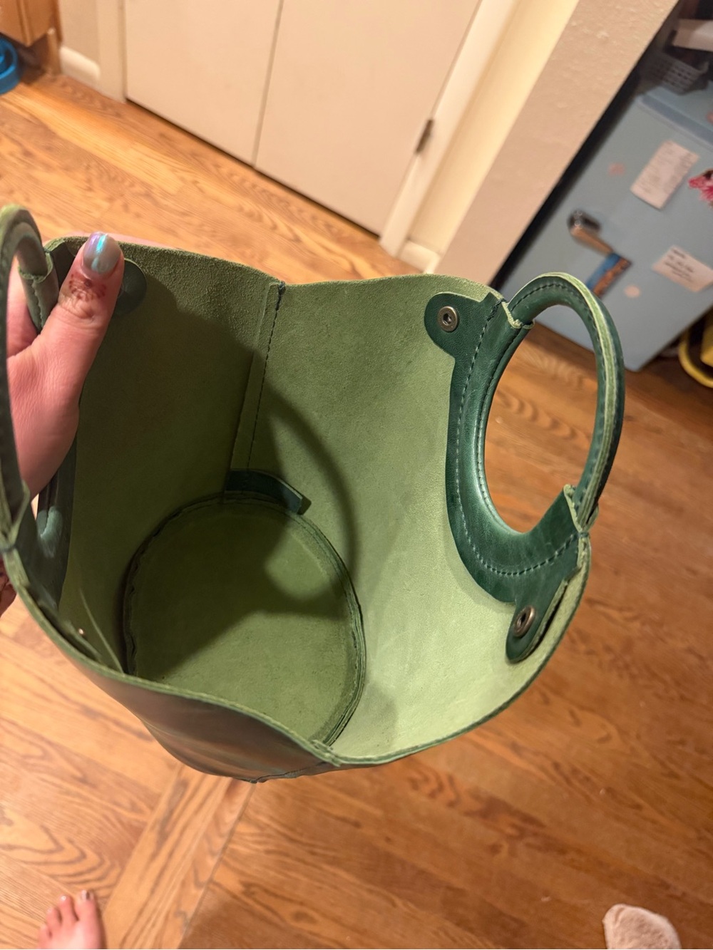 NWOT Portland Leather Small Milan Bag Forest Green - Picture 3 of 6